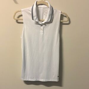 Nike White Sleeveless Polo Tank Top